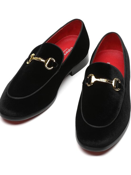 Men\'s Black Velvet Loafers Wedding Party Prom Homecoming Shoes main image 4
